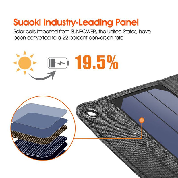 Solar Powered Foldable USB Phone Charger